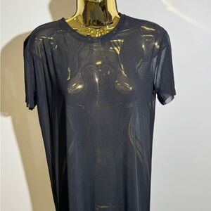 Wilfred Black Sheer Short Sleeve Dress